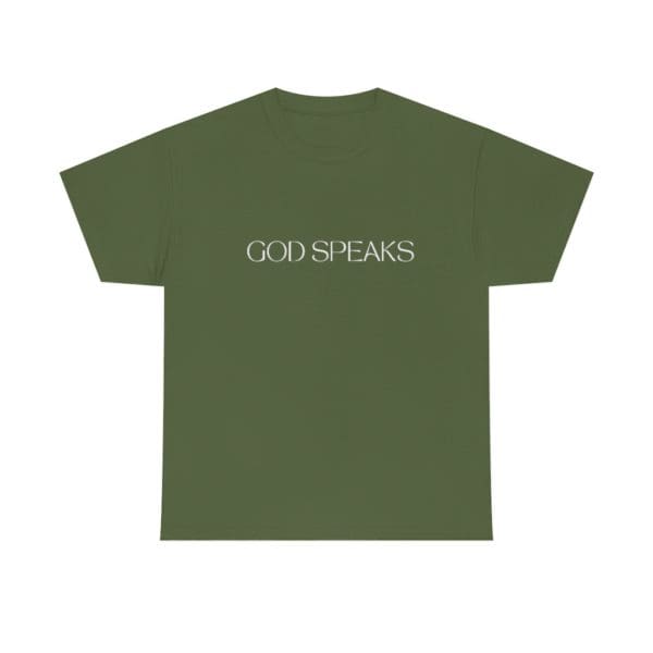 Front, God Speaks, Green T-Shirt