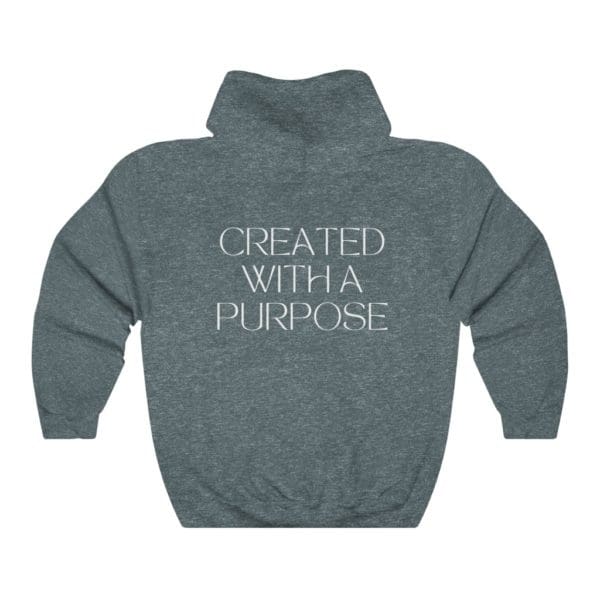 Back, Ephesians 2:10, Dark Heather Hoodie