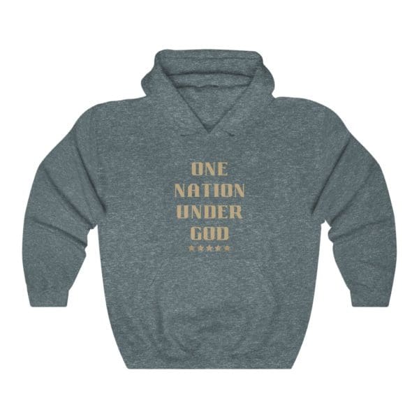 Front, One Nation Under God, Heather Grey Hoodie