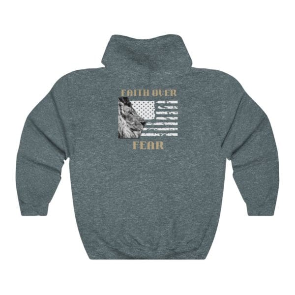 Back, One Nation Under God, Heather Grey Hoodie