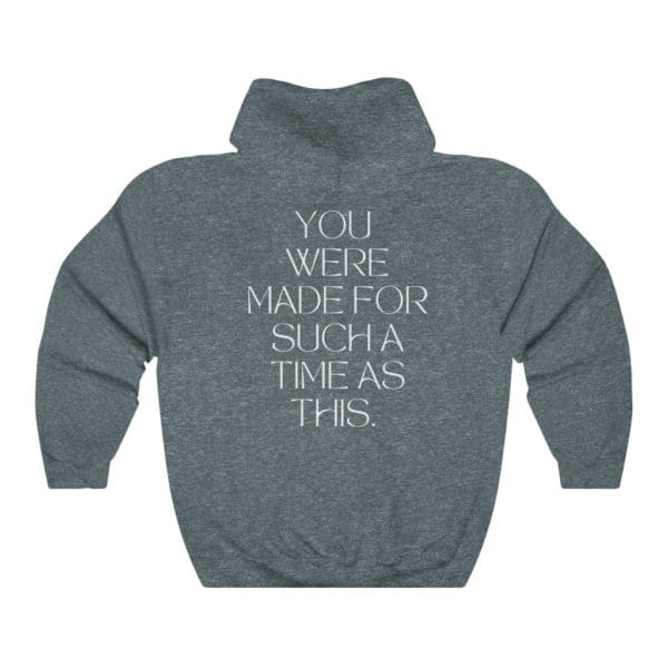 Back, Esther 4:14 Dark Heather Hoodie