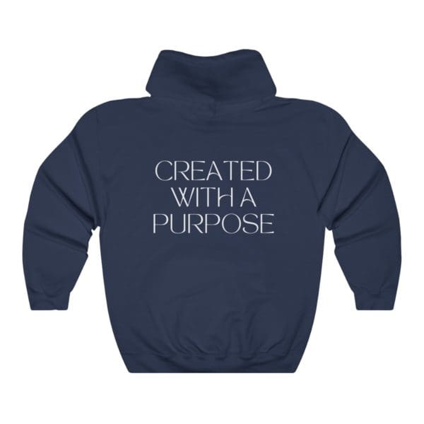 Back, Ephesians 2:10, Navy Hoodie