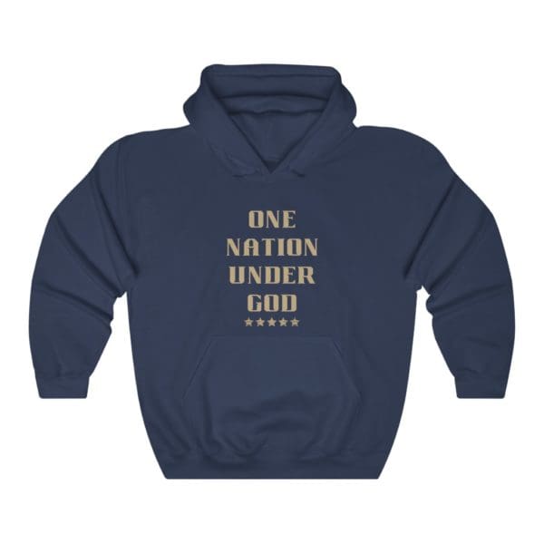 Front, One Nation Under God, Navy Hoodie