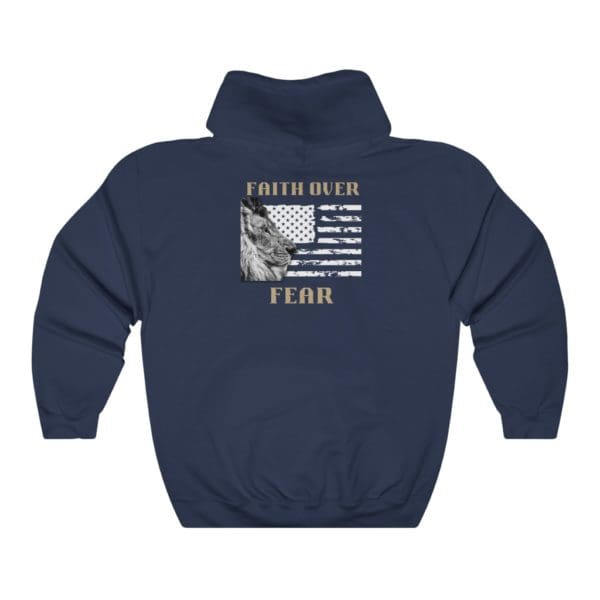 Back, One Nation Under God, Navy Hoodie