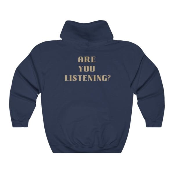 Back, God Speaks Hoodie, Navy