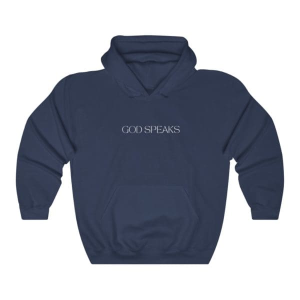 Front, God Speaks, Navy Hoodie