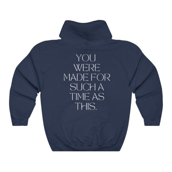 Back, Esther 4:14 Navy Hoodie