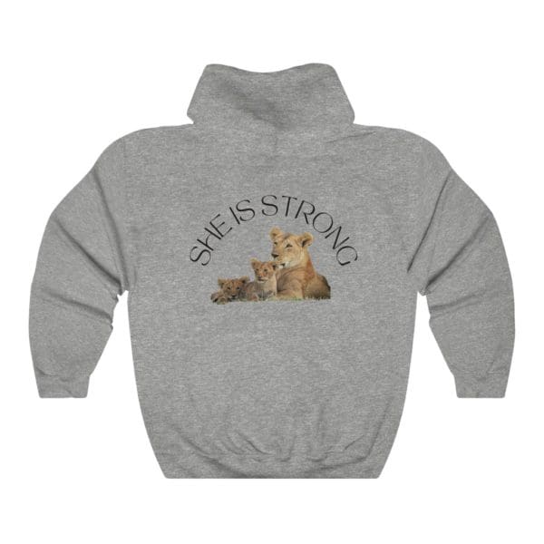 Back , Proverbs 31:25, Grey Hoodie