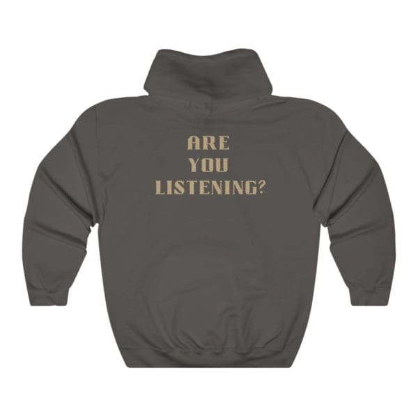 Back, God Speaks Hoodie, Charcoal