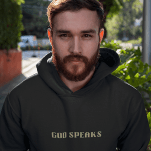 God Speaks Mens Hoodie Mockup