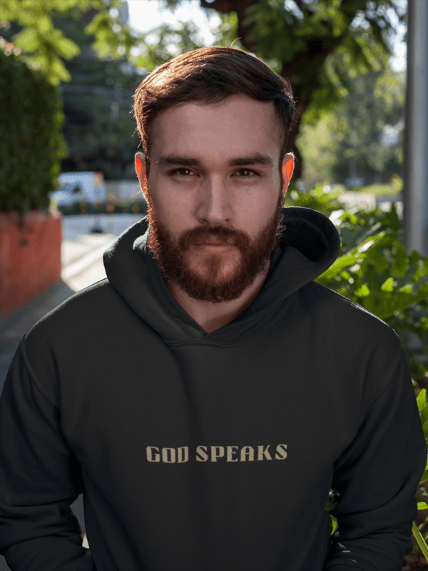 God Speaks Mens Hoodie Mockup