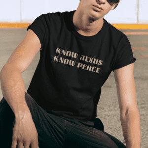 Know Jesus Know Peace Tshirt Mens Mockup