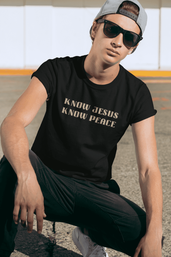 Know Jesus Know Peace Tshirt Mens Mockup